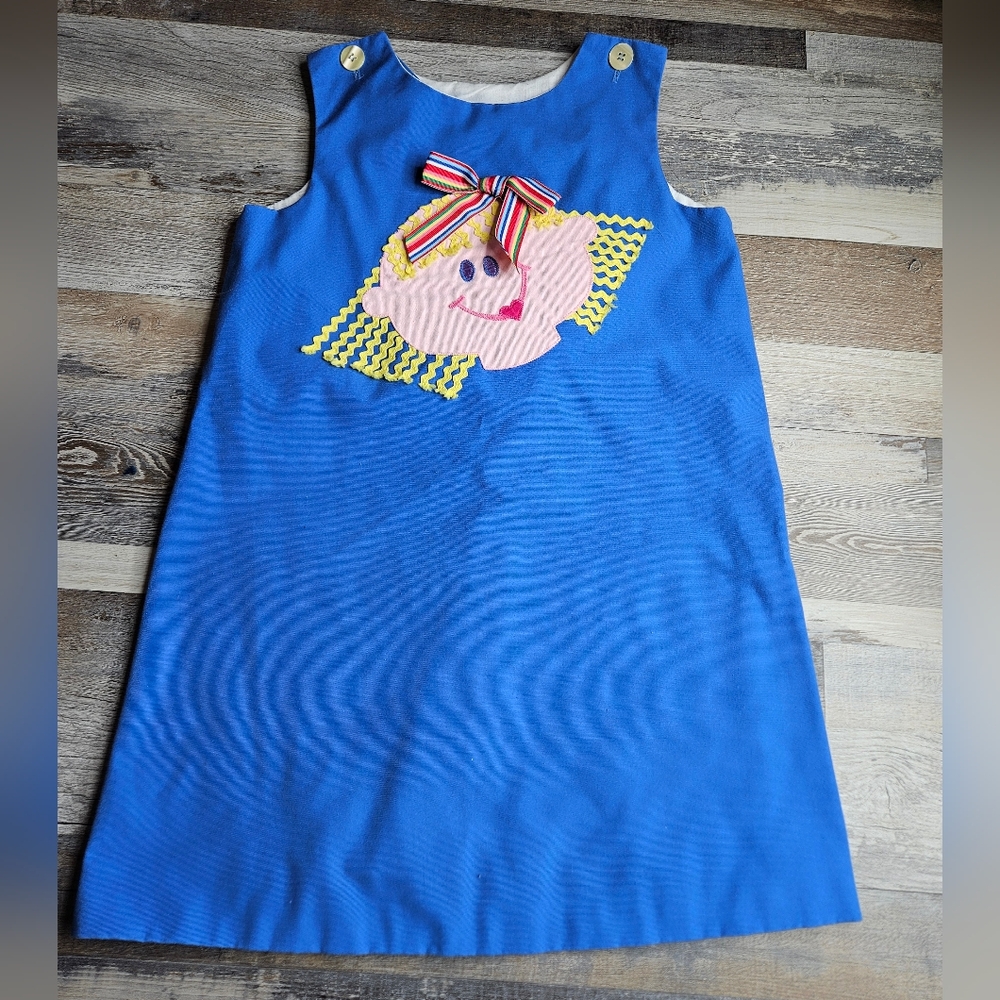 Chocolate Soup Vintage Dress Girls 8 A-Line Applique